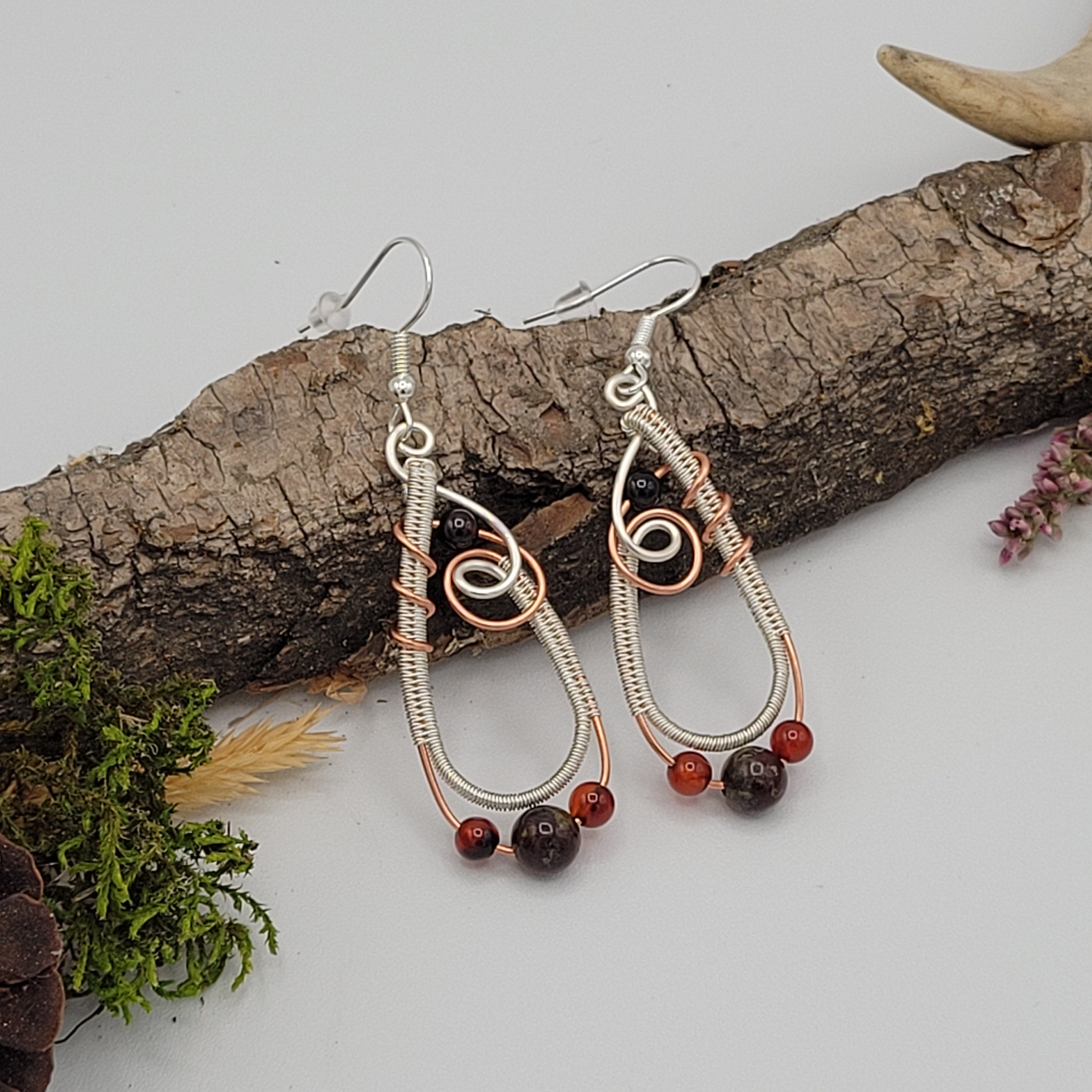 Handmade Artisan Copper and Bead Earrings  Etsy