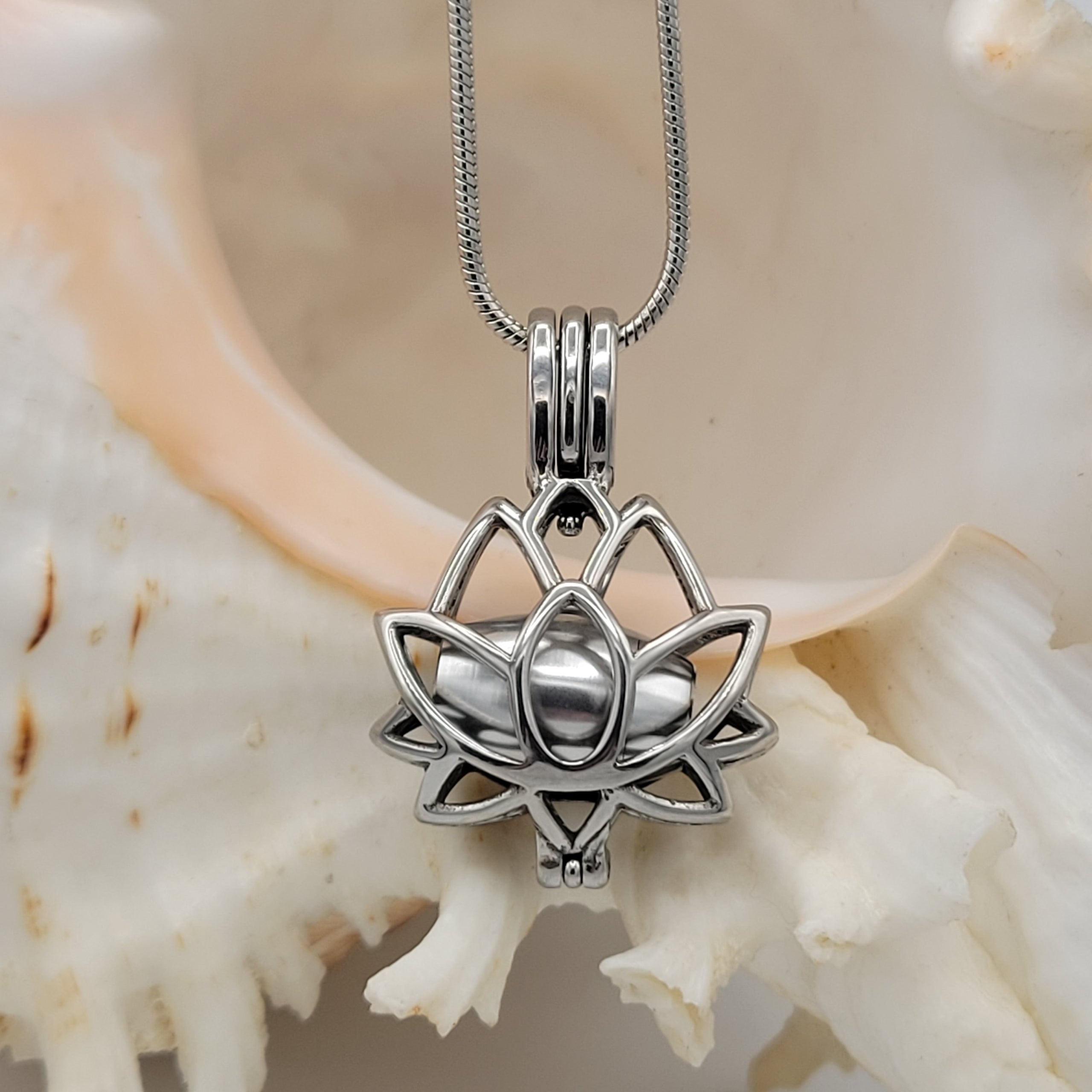 Lotus flower online urn necklace