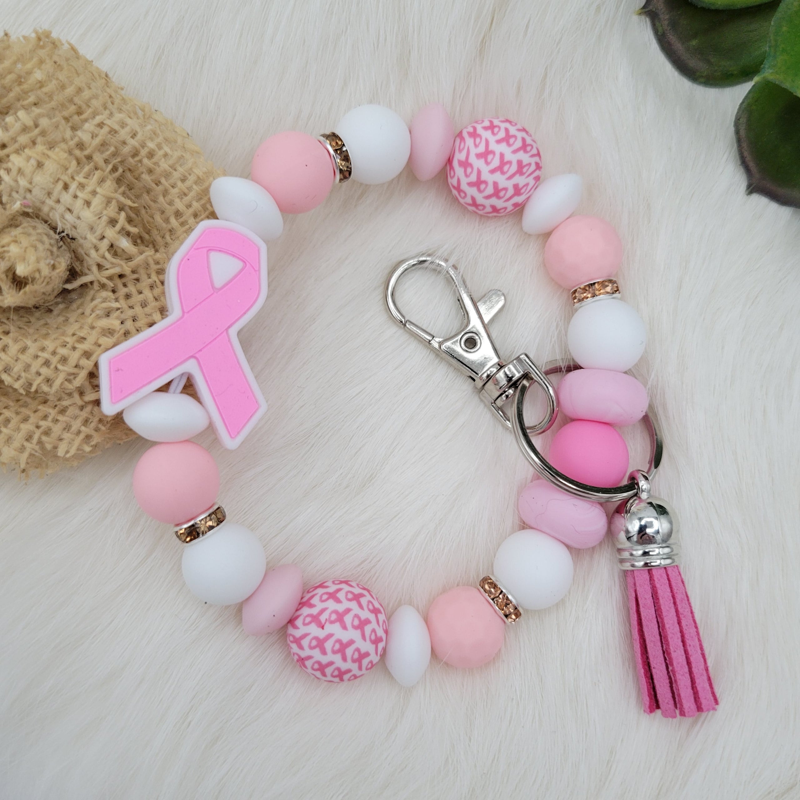 Pink silicone best sale bracelet